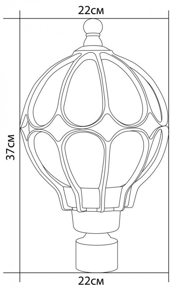 Садово-парковый светильник  Сфера PL3803 60W 230V E27 черное золото (на столб) ОТК