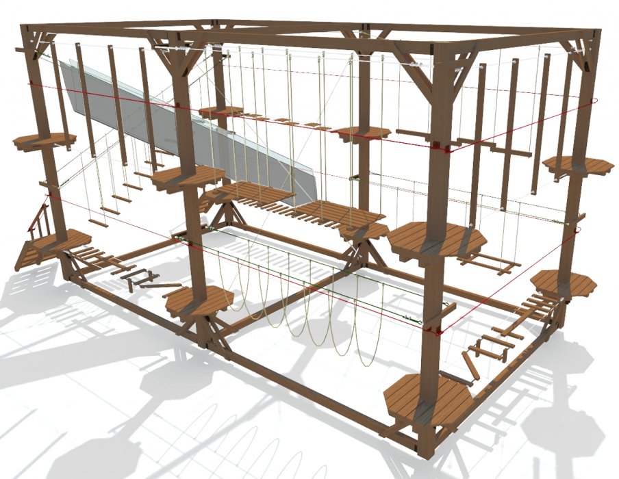 Двухуровневый веревочный комплекс 12 этапов - вид 6