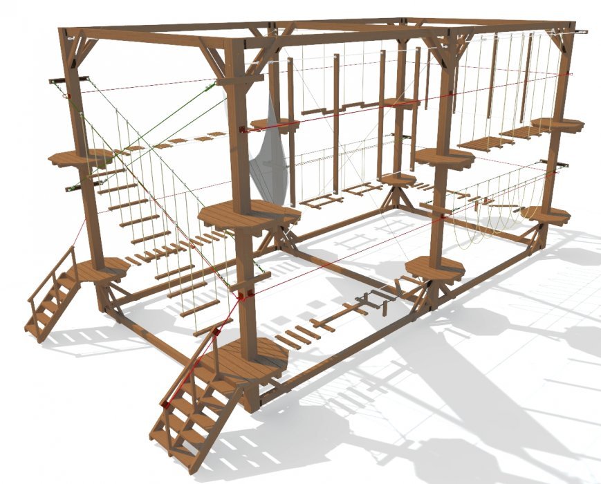 Двухуровневый веревочный комплекс 12 этапов - вид 7