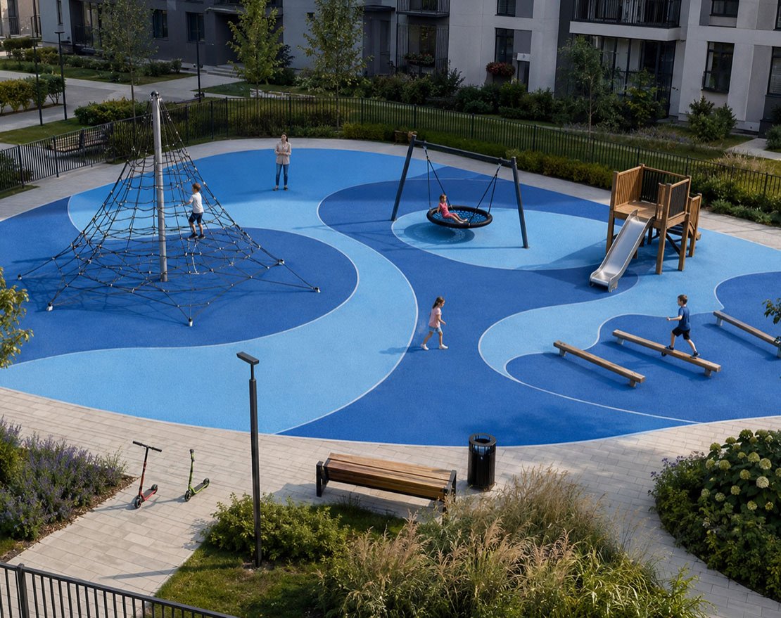 Бесшовное резиновое покрытие TORUDA Eco Soft Sandwich EPDM с укладкой - вид 2