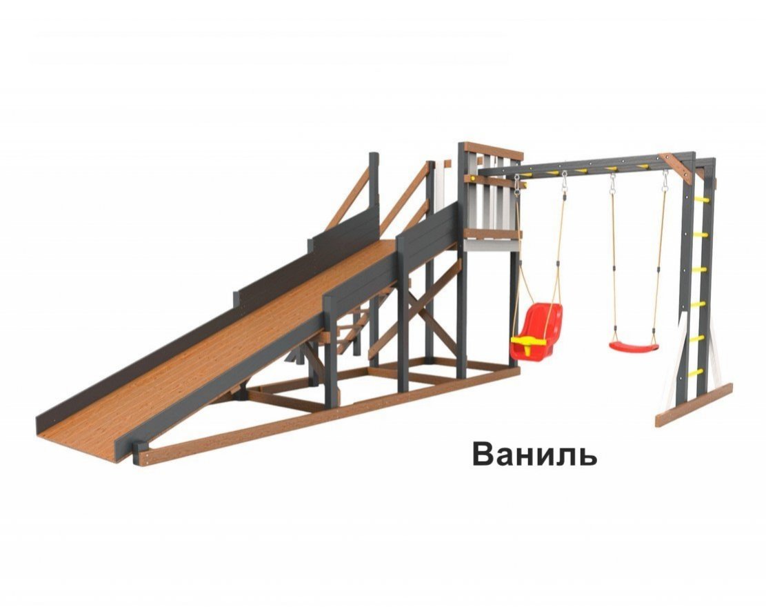 Деревянная зимняя горка Сорбет Мята №2 с рукоходом - вид 10