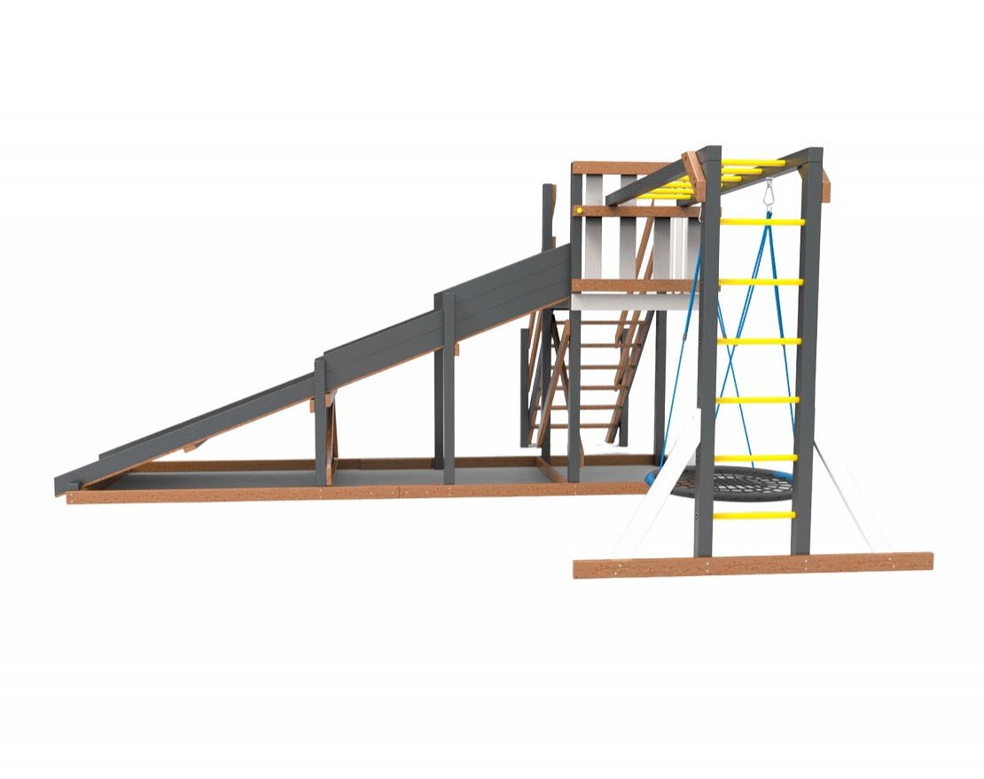 Деревянная зимняя горка Сорбет Мята №2 с рукоходом и гнездом - вид 6