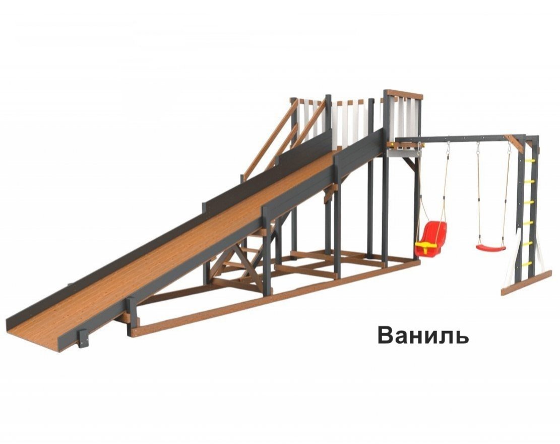 Деревянная зимняя горка Сорбет Мята №3 с рукоходом - вид 10