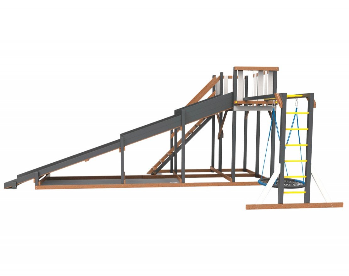 Деревянная зимняя горка Сорбет Мята №3 с рукоходом и гнездом - вид 6