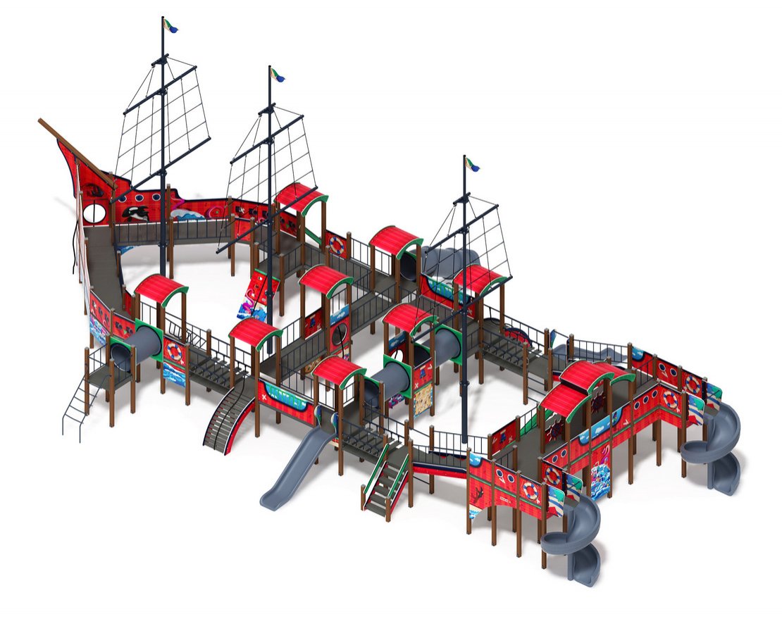 Детская игровая площадка Баркентина Мульт (винтовой скат) ДИК 2.03.3.06-10 H=1200 H=1500 H=2000 3