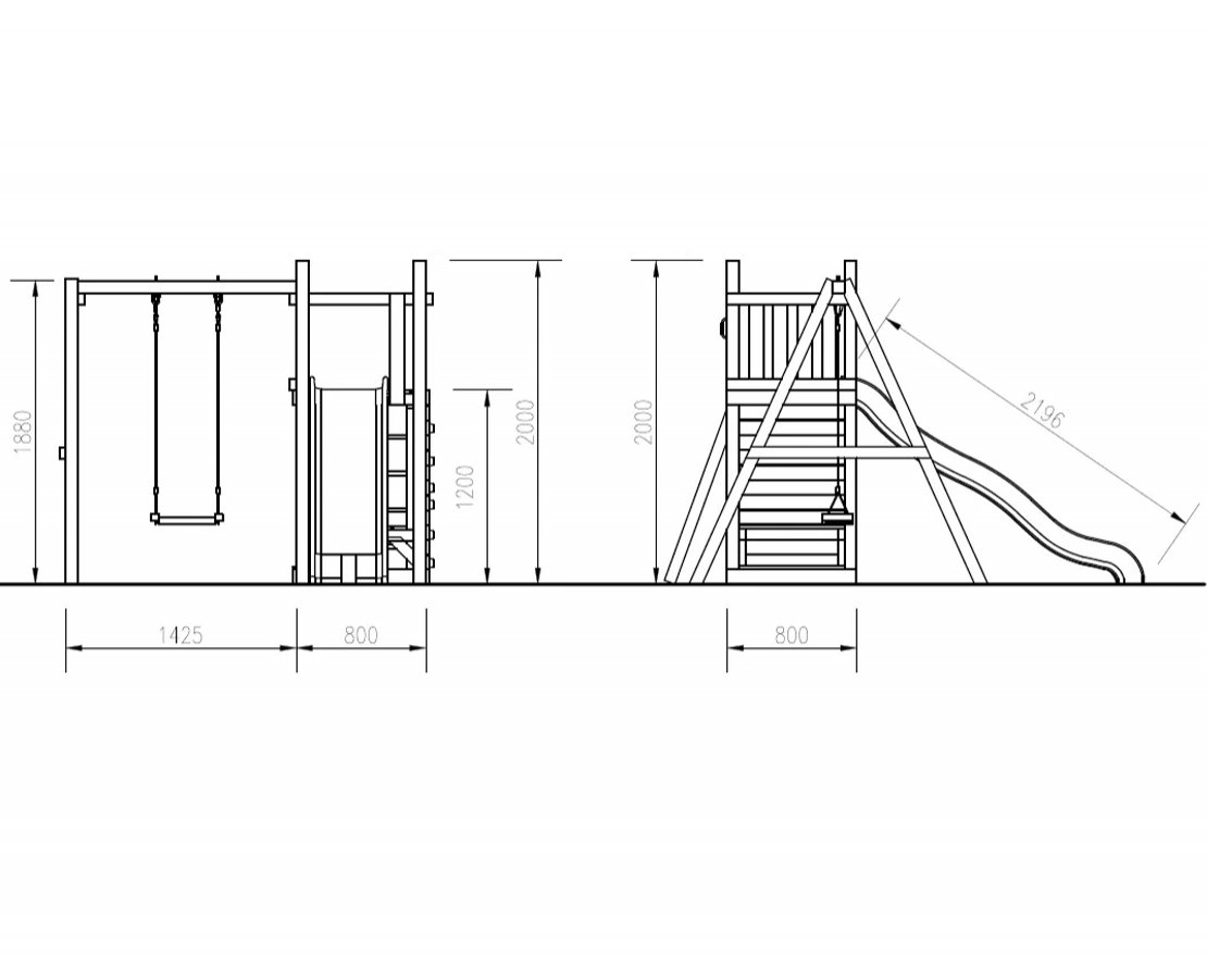 Уличный ДСК Гарда 6 с качелями (всесезонная) - вид 12