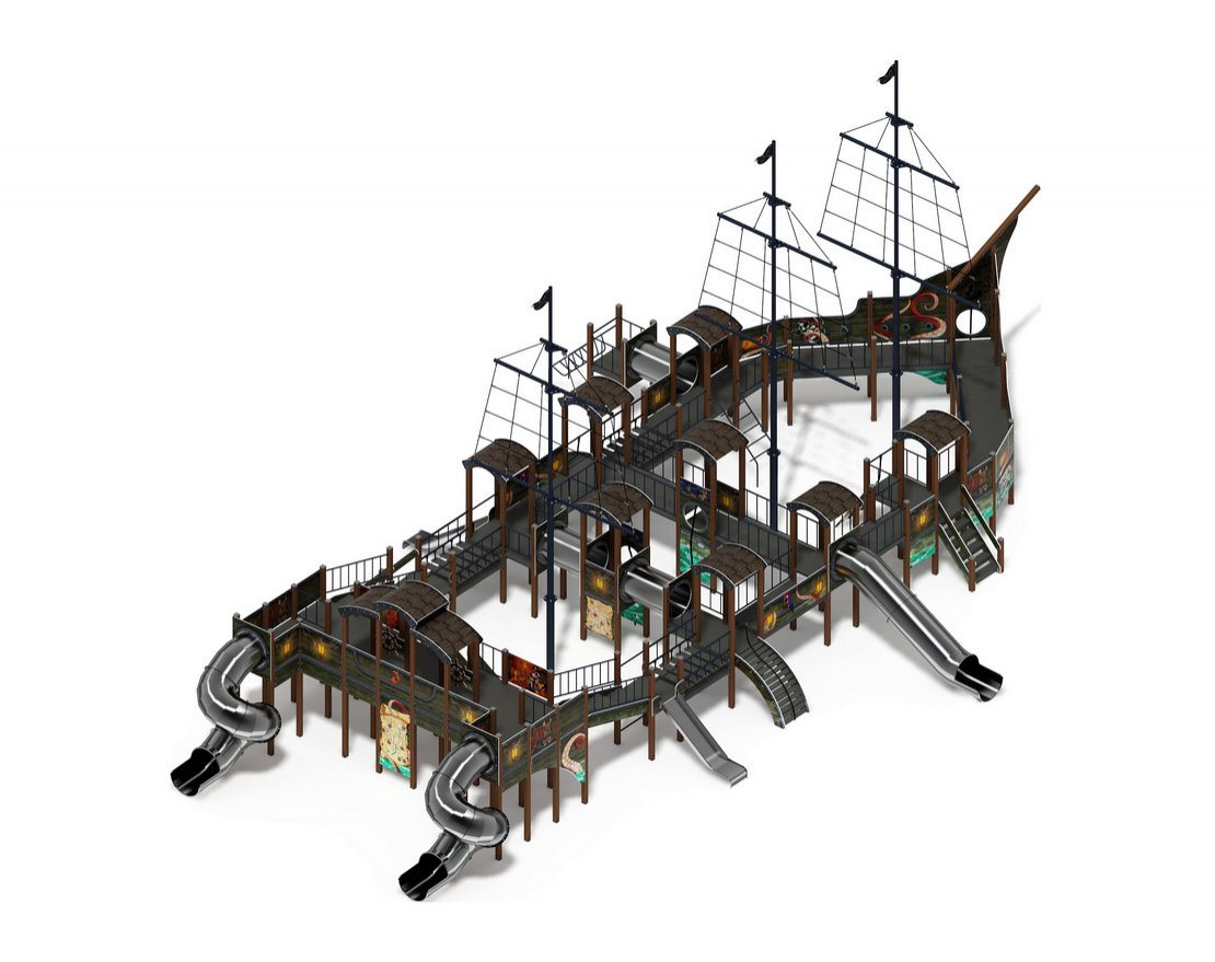 Детский игровой комплекс Баркентина Летучий Голландец (нержавейка скат) ДИК 2.03.3.06-21 H=1200 Н=1500 H=2000 2