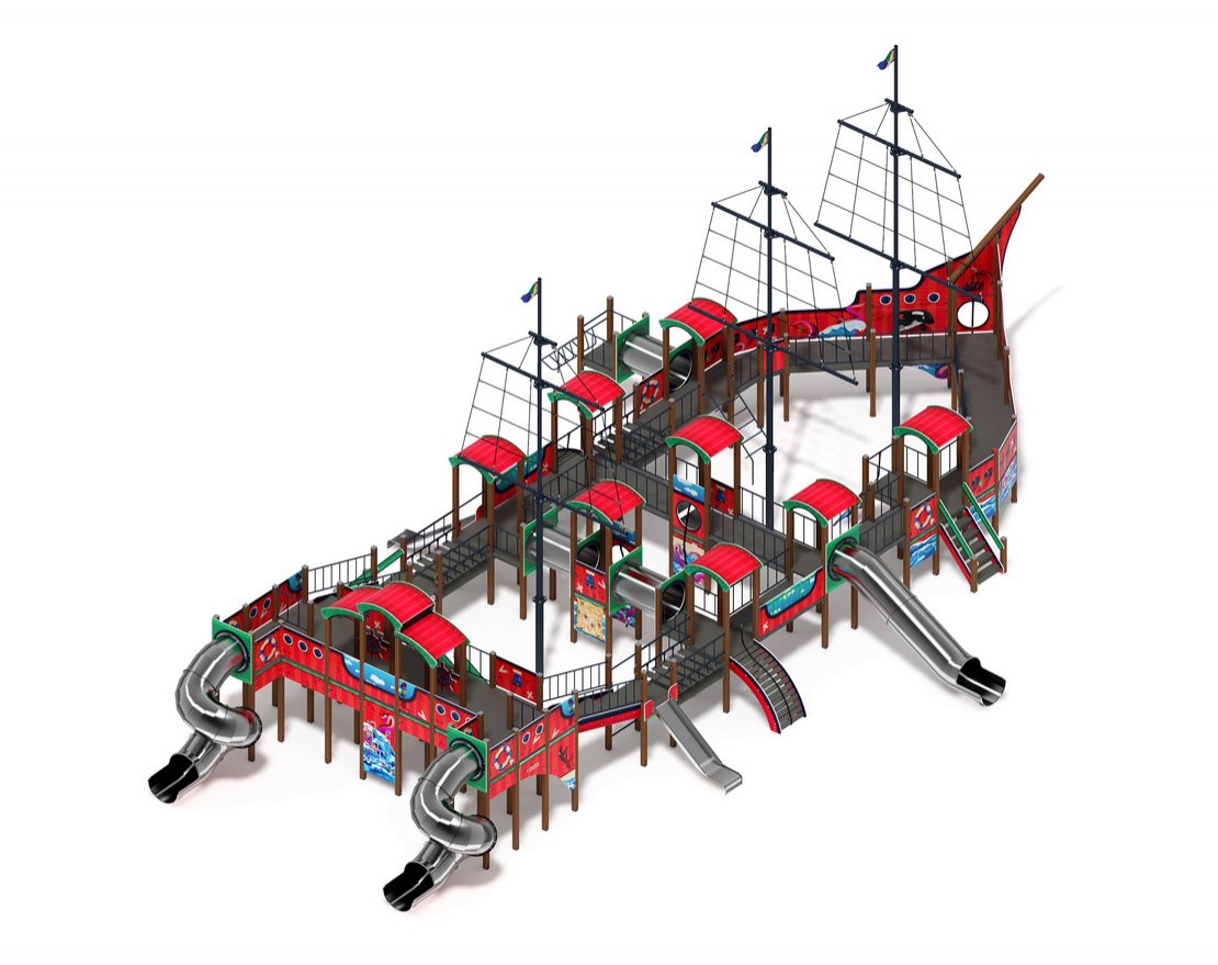 Детский игровой комплекс Баркентина Мульт (нержавейка скат) ДИК 2.03.3.06-20 H=1200 Н=1500 H=2000 2