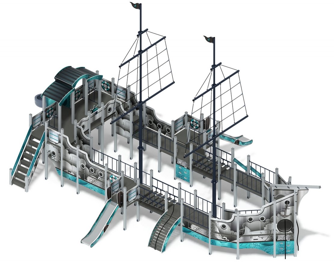Детский игровой комплекс  Флагман (Лагуна) (винтовой скат) ДИК 2.03.3.03-12
