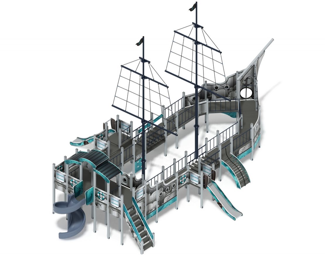 Детский игровой комплекс  Флагман (Лагуна) (винтовой скат) ДИК 2.03.3.03-12