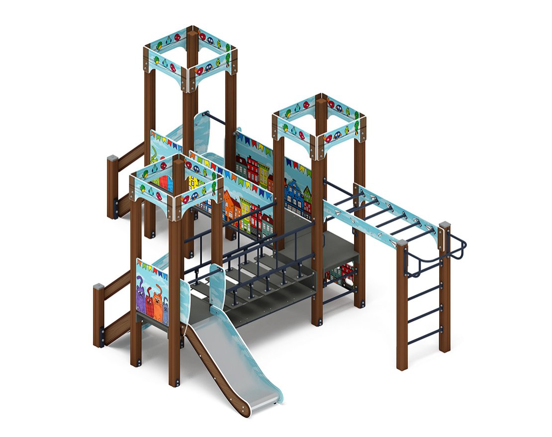 Детский игровой комплекс Королевство (Коты) ДИК 1.15.08-11 H=750