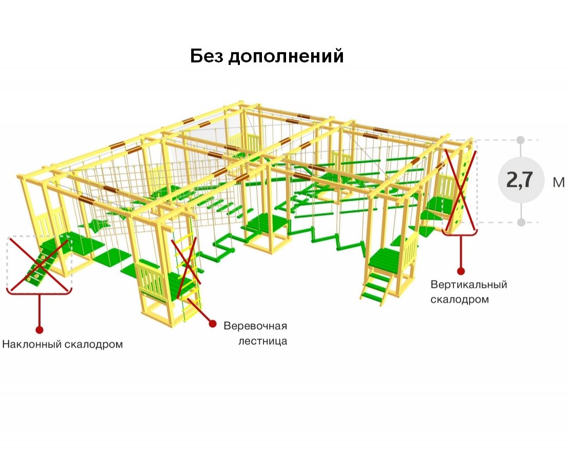 Детский веревочный комплекс 13 этапов - вид 0