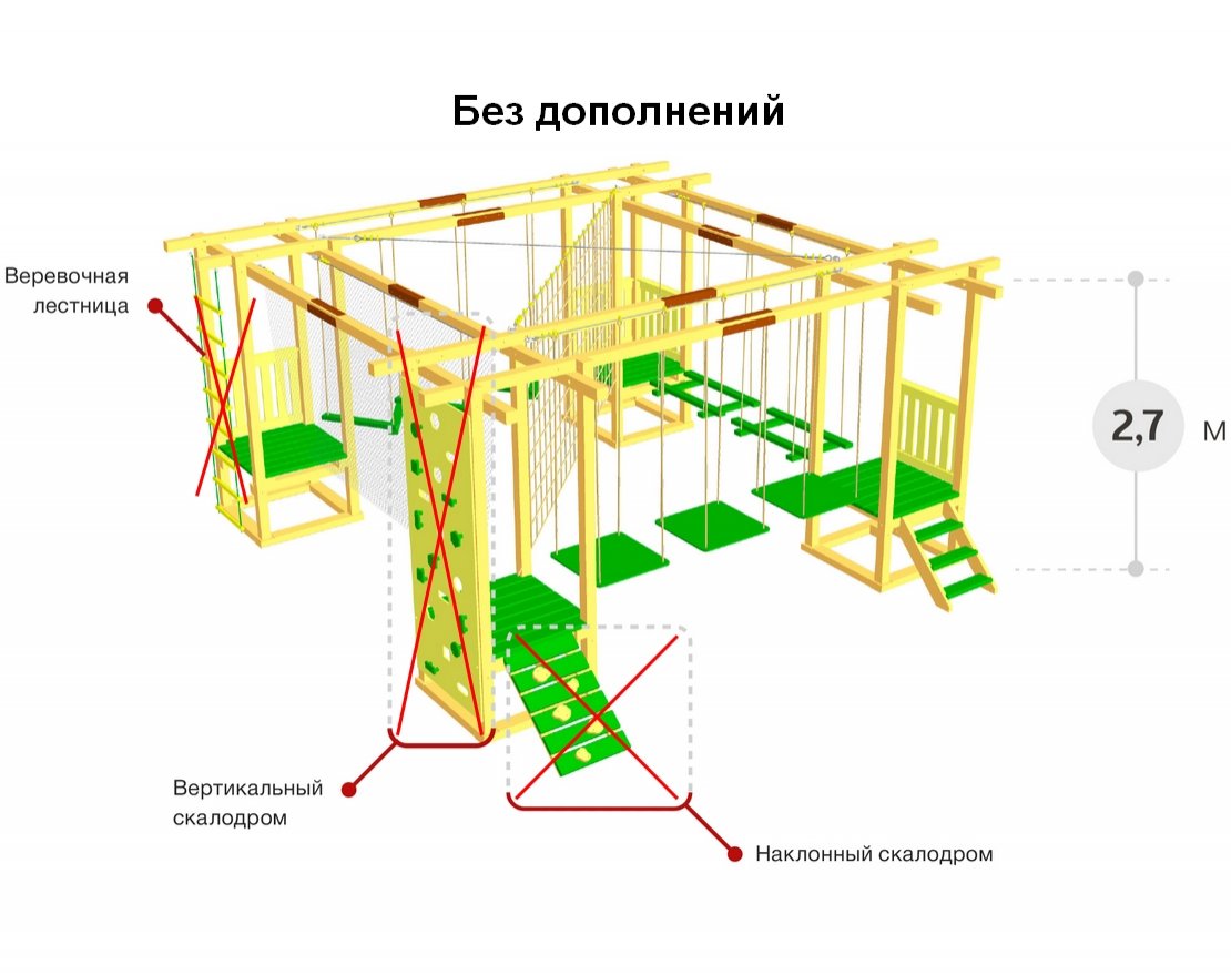 Детский веревочный комплекс 5 этапов (без страховки) - вид 0