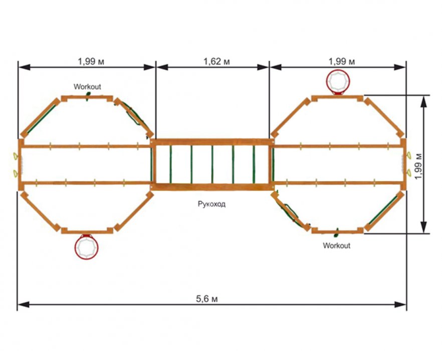 Спорткомплекс для улицы "WorkOut Double" - вид 2