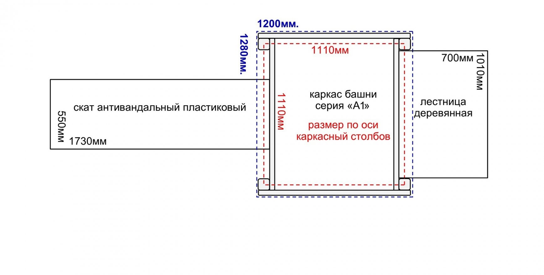 Уличный ДСК серия А модель 1 - вид 4