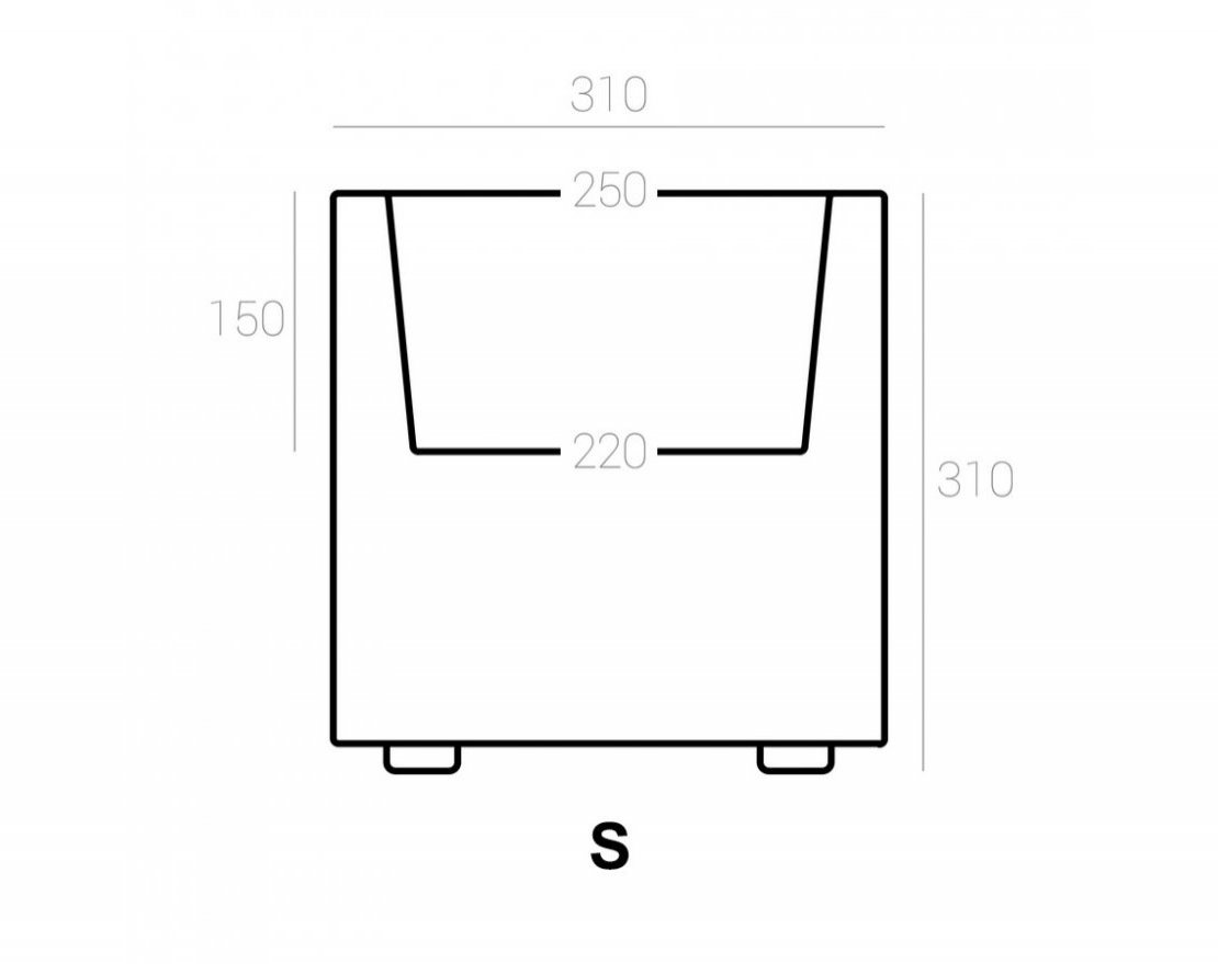 Кашпо-куб Cubo S-M - вид 3