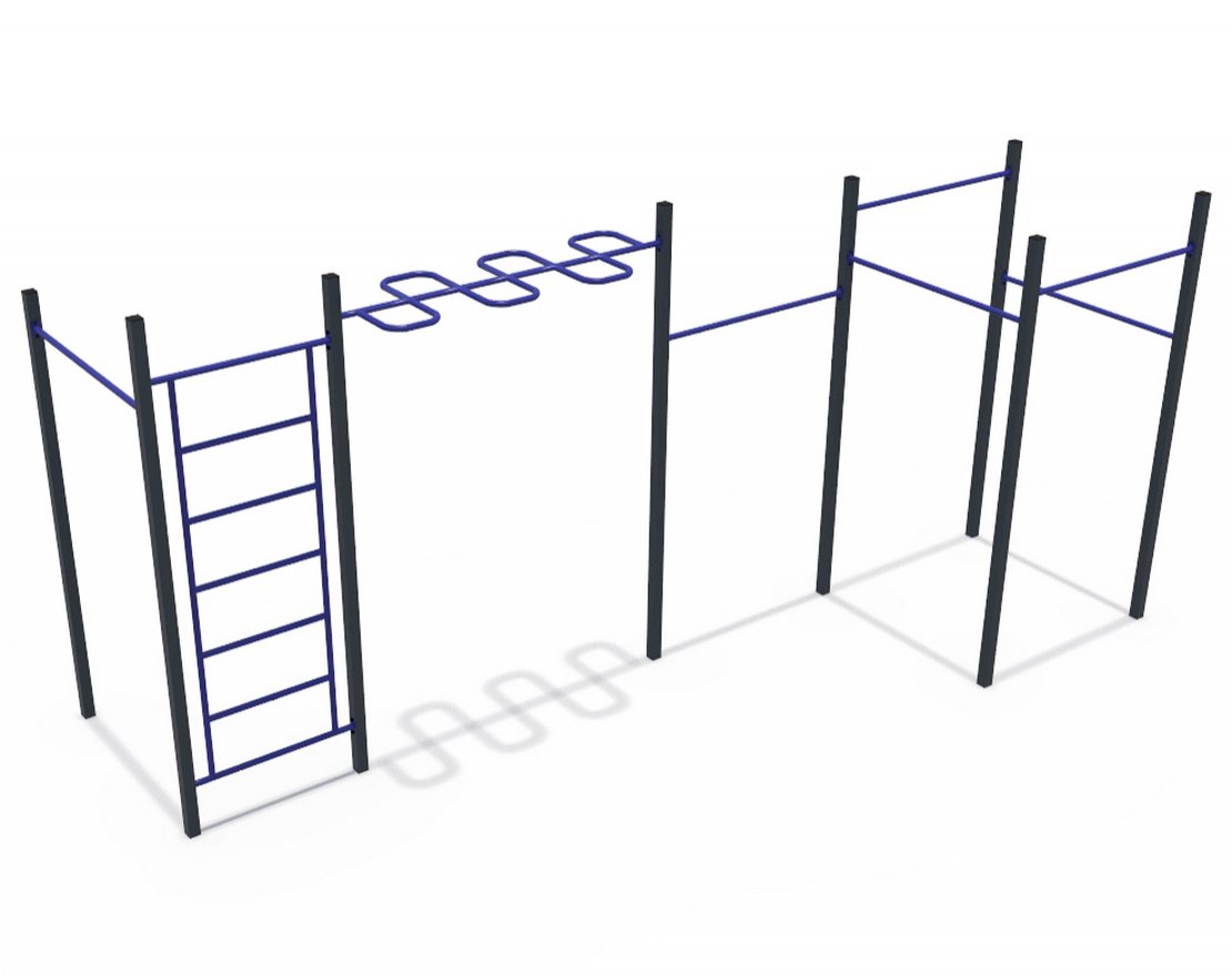 Уличный кроссфит турники со шведской стенкой и рукоходом змейка СОВ 04504 - вид 0