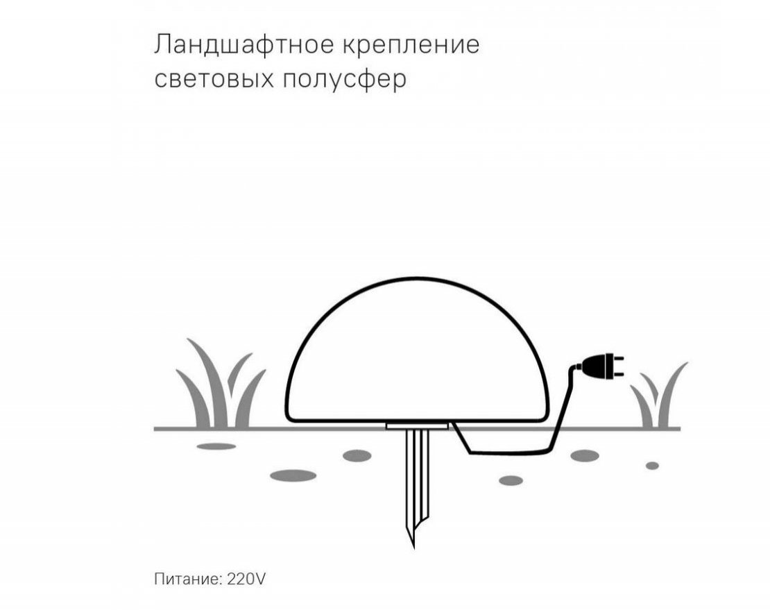 Полусфера Como 300-1000 мм с подсветкой - вид 4