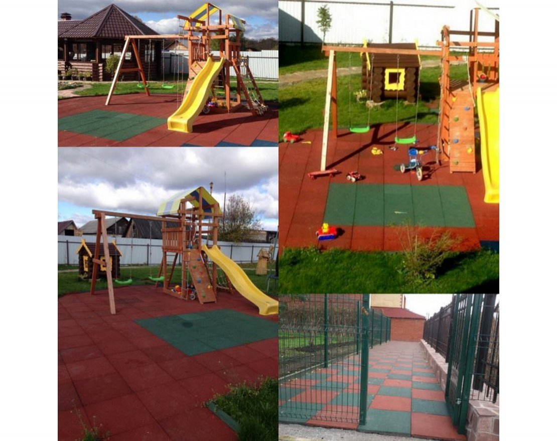 Резиновая плитка 500x500 (40 мм) - вид 1