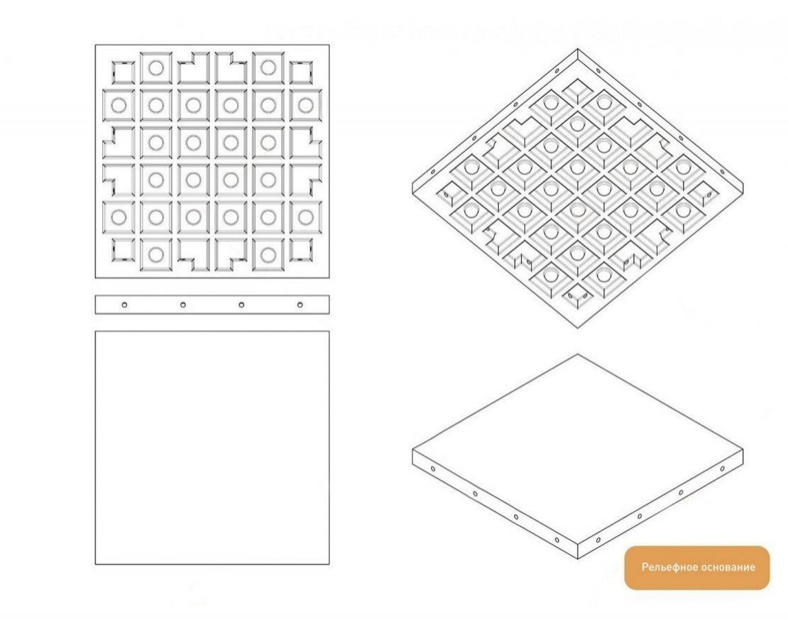 Резиновая плитка EcoStep Gym/Джим 500х500 (15-60 мм) с рельефным основанием - вид 10