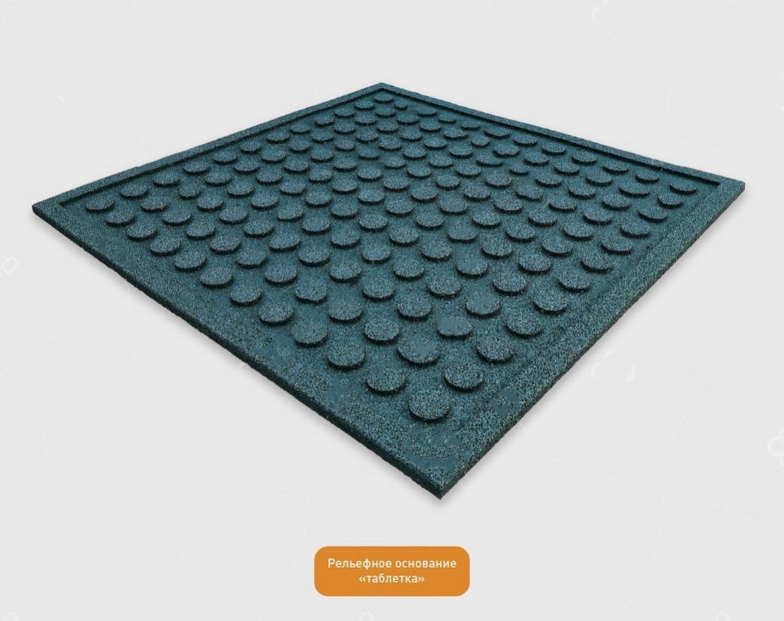 Резиновая плитка EcoStep Gym/Джим 500х500 (15-60 мм) с рельефным основанием - вид 3