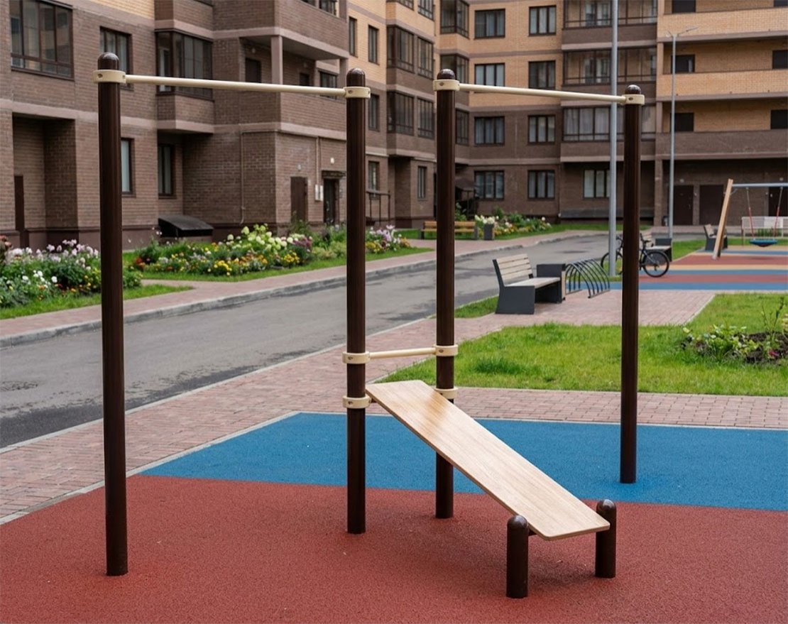 Уличная скамья для пресса с двумя турниками TORUDA 33 - вид 2