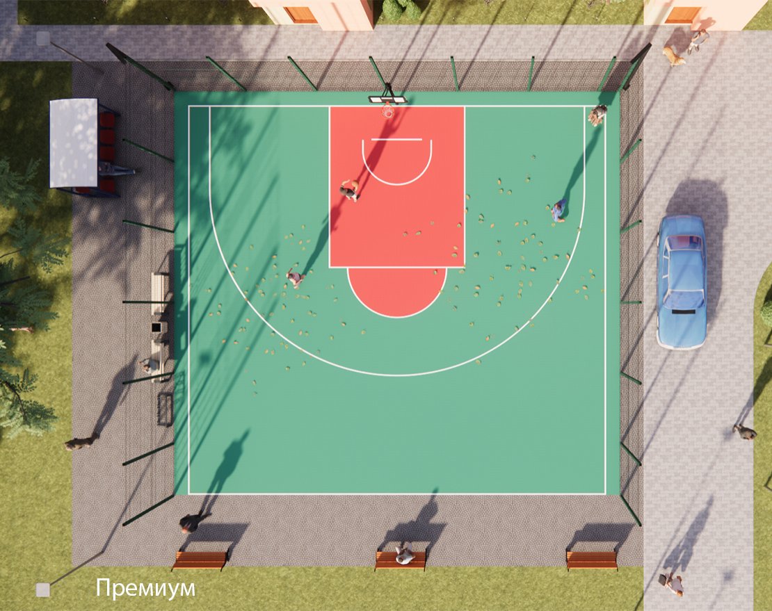 Площадка для стритбола TORUDA ST-1 (16х14,5, игровое поле 15х14) - вид 4