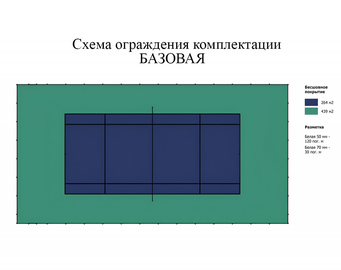 Корт для тенниса TORUDA T-1 HARD (37х19, игровое поле 24х11) - вид 6