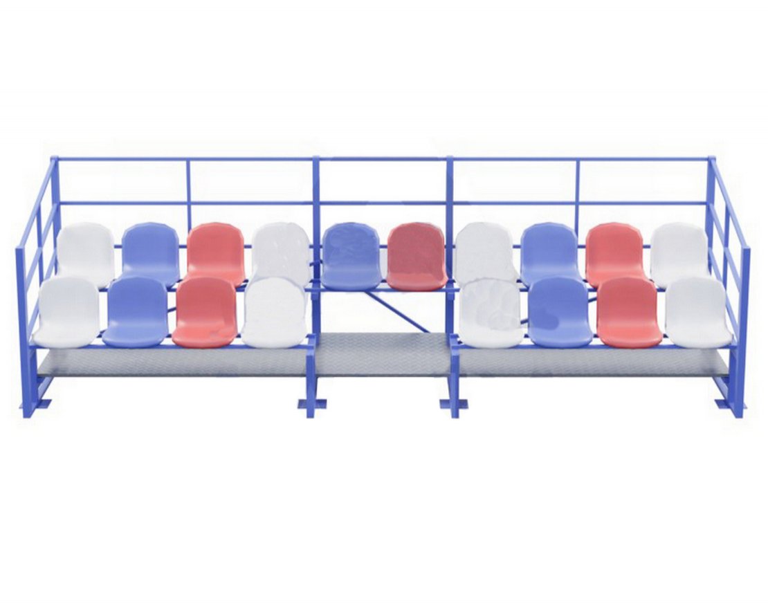 Трибуна  2-х рядная пластиковые сидения, 18 мест T005 0