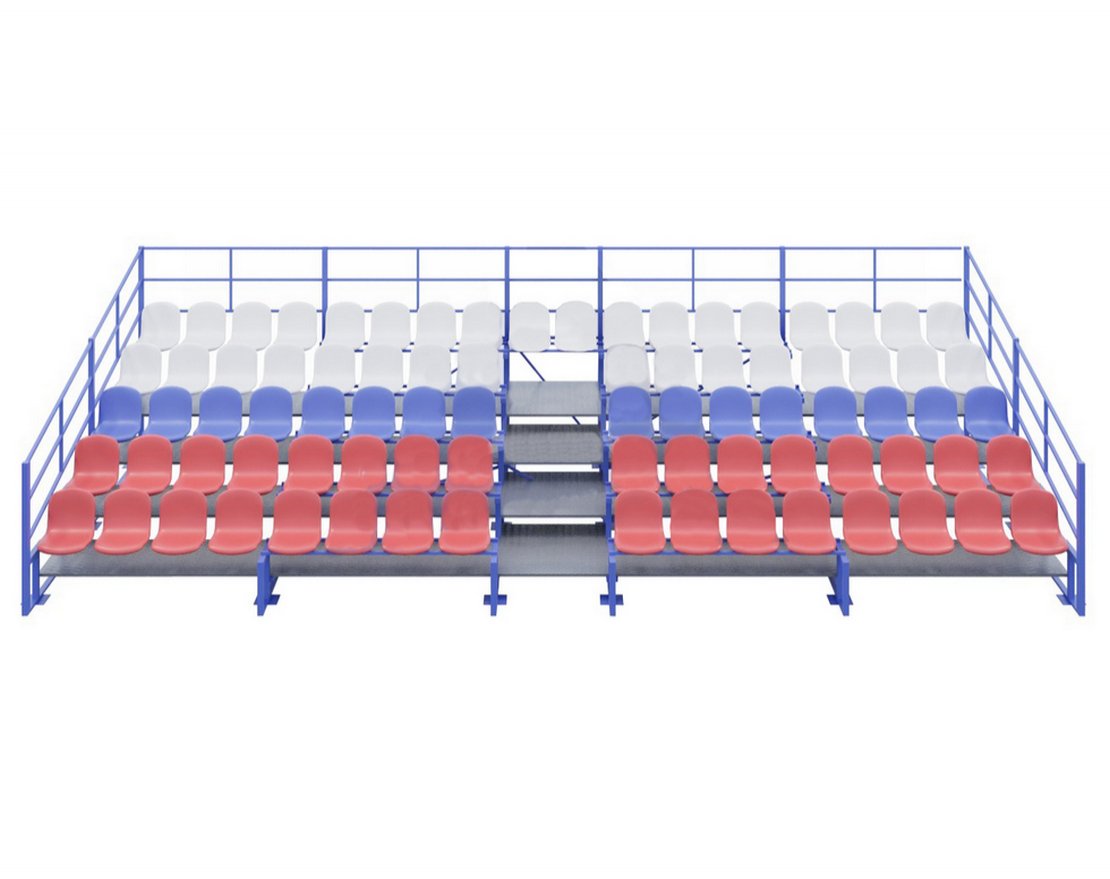 Трибуна  5-и рядная пластиковые сидения, 82 места T013 0