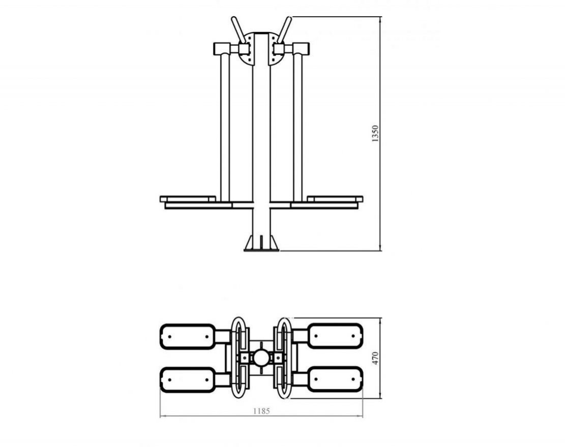 Уличный тренажер TORUDA «Хипс двойной» 83 - вид 2